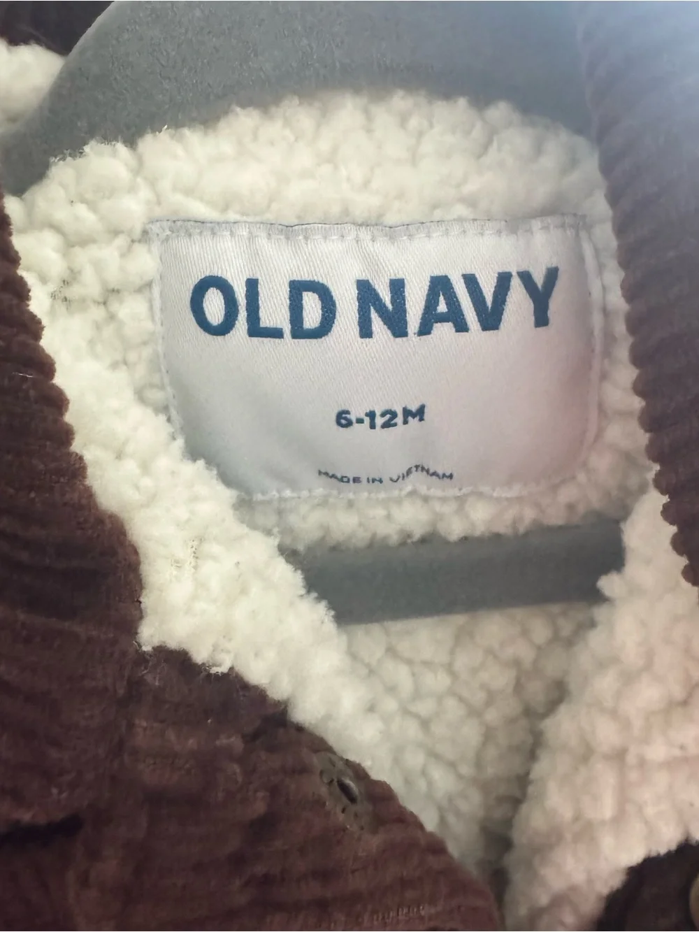 Old Navy Brown Corduroy Kids Jacket with Sherpa Lining
